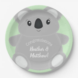 Green Koala Beer Baby shower Papieren Bordje