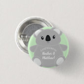 Green Koala Beer Baby shower Ronde Button 3,2 Cm (Voorkant /achterkant)