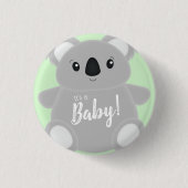 Green Koala Beer Baby shower Ronde Button 3,2 Cm (Voorkant)
