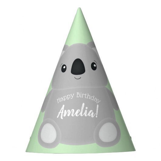 Green Koala Beer Birthday Party Feesthoedjes (Voorkant)