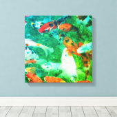 Green Koi Pond Canvas Afdruk (Insitu (Houten vloer))