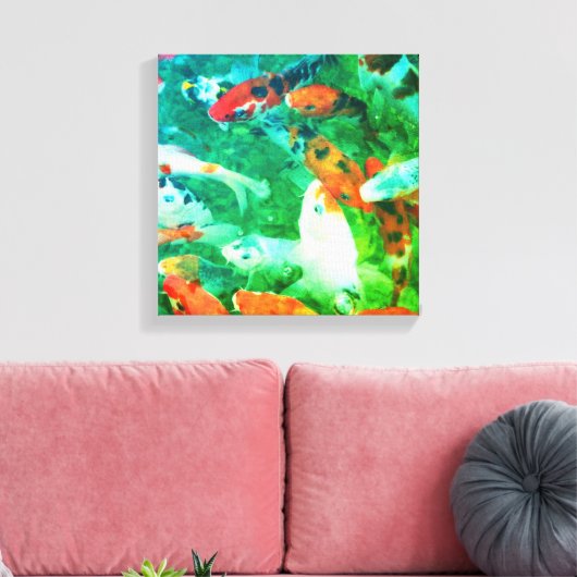 Green Koi Pond Canvas Afdruk (Insitu (Woonkamer))