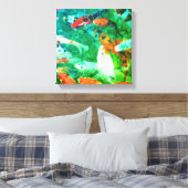 Green Koi Pond Canvas Afdruk (Insitu (Slaapkamer))