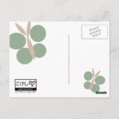 Green Kokeshi Triplet Briefkaart (Achterkant)