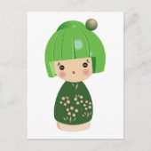 Green Kokeshi Triplet Briefkaart (Voorkant)