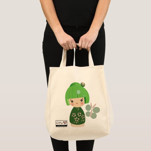 Green Kokeshi Triplet Grocery Tas (Voorkant (product))
