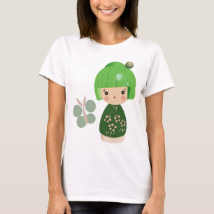 Green Kokeshi Triplet Spaghetti Straps Top