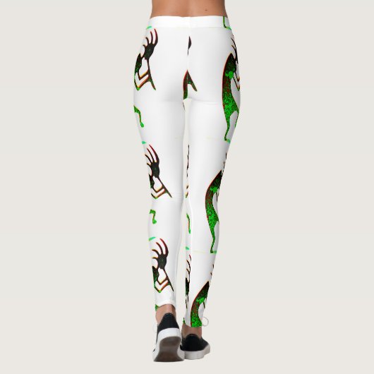 Green Kokopelli Black Leggings (Achterkant)