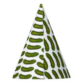 Green Kosher Dill Pickle Foodie Print Cucumber Feesthoedjes (Achterkant)