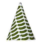 Green Kosher Dill Pickle Foodie Print Cucumber Feesthoedjes (Rechts)