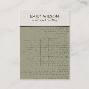 GREEN KRAFT WHITE STIPPEN HAIR CLIP DISPLAY CARD VISITEKAARTJE