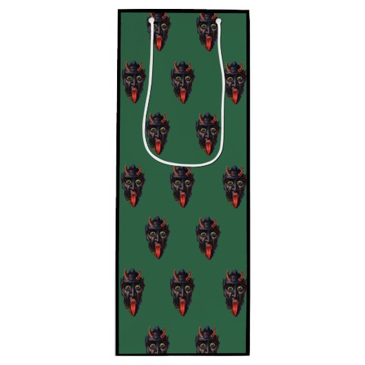 Green Krampus Wijn Cadeautas (Voorkant)