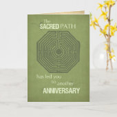 Green Labyrinth Recovery Jubileum Kaart (Gele Bloem)