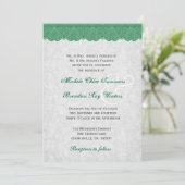 Green Lace Elegant Monogram Wedding R432 Kaart (Staand voorkant)
