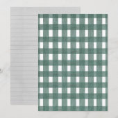 Green Lace Gingham Recipe Kaarten (Voorkant / Achterkant)