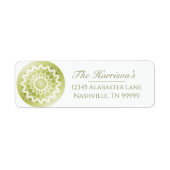 Green Lace Mandala Wedding Address Etiket (Voorkant)