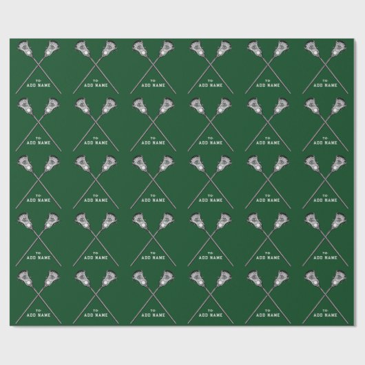 Green Lacrosse Gift Cadeaupapier (Vlak)