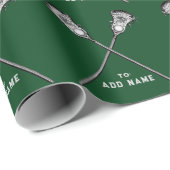 Green Lacrosse Gift Cadeaupapier (Rol Hoek)