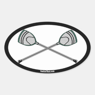 Green Lacrosse Goalie Sticks Ovale Sticker