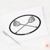 Green Lacrosse Goalie Sticks Ovale Sticker (Envelop)