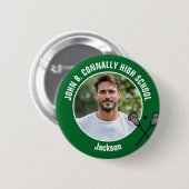 Green Lacrosse Player Photo High School Spirit Ronde Button 5,7 Cm (Voorkant /achterkant)