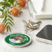 Green Lacrosse Player Photo High School Spirit Sleutelhanger (Zijkant)