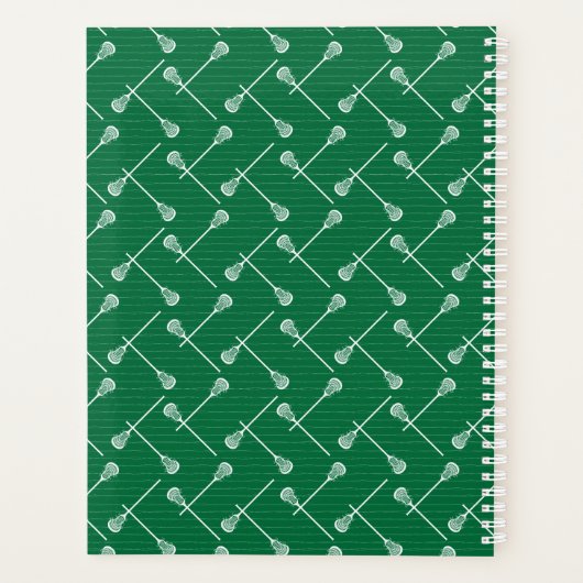 Green Lacrosse White Sticks gepatterd Planner (Achterkant)
