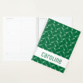 Green Lacrosse White Sticks gepatterd Planner (Display)