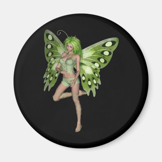 Green Lady Fairy 8 - 3D Fantasy Kunst - Magneet (Voorkant)