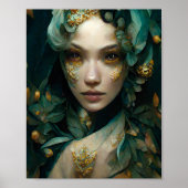Green Lady Fantasy Art Poster (Voorkant)
