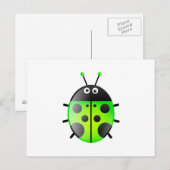 Green Ladybug Briefkaart (Voorkant / Achterkant)