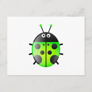 Green Ladybug Briefkaart