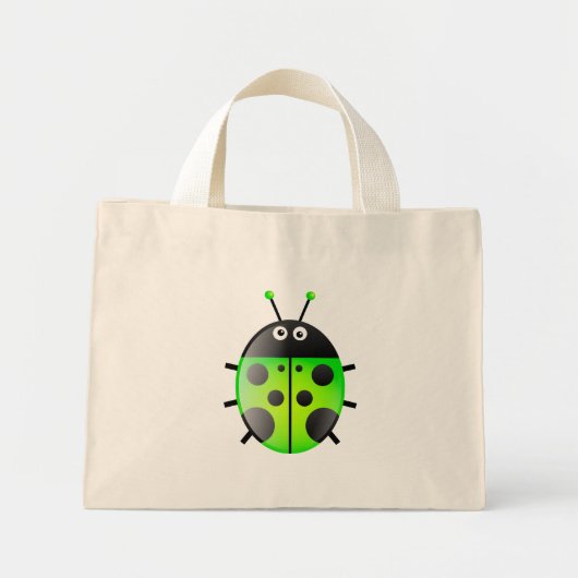 Green Ladybug Mini Tote Bag (Voorkant)
