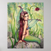 Green Lagoon Mermaid Art Poster Print (Voorkant)