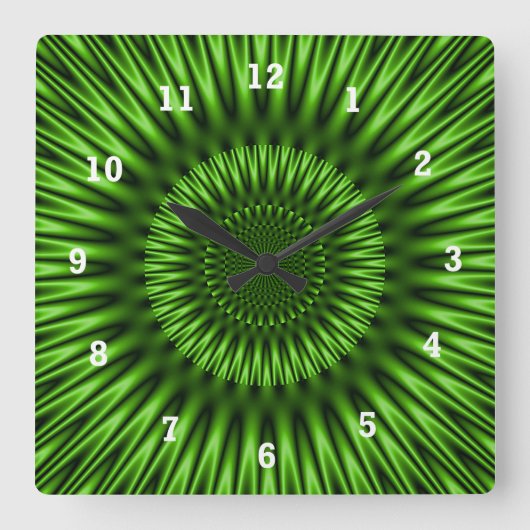 Green Lagoon Vierkante Klok (Voorkant)