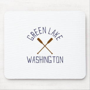 Green Lake Washington Buitenactiviteiten Vintage Muismat