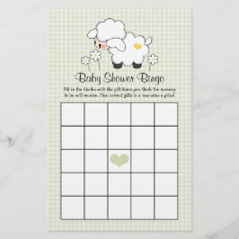 Green Lamb Baby shower Bingo