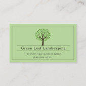 Green Landscaping Yard Garden Service Visitekaartje (Voorkant)