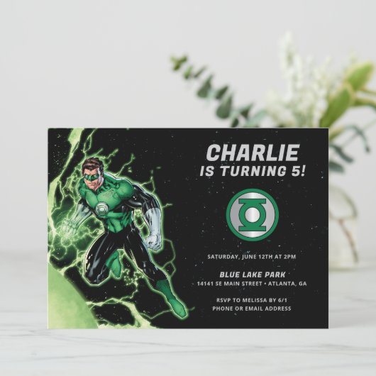 Green Lantern Boys Birthday Kaart (Staand voorkant)