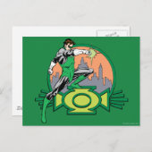 Green Lantern City Background en Logo Briefkaart (Voorkant / Achterkant)