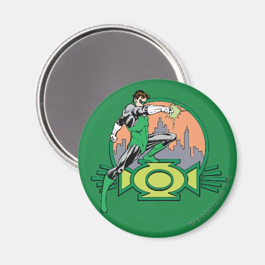 Green Lantern City Background en Logo Magneet (Voorkant / Achterkant)