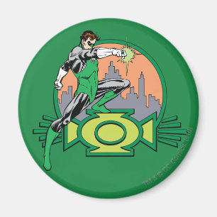 Green Lantern City Background en Logo Magneet