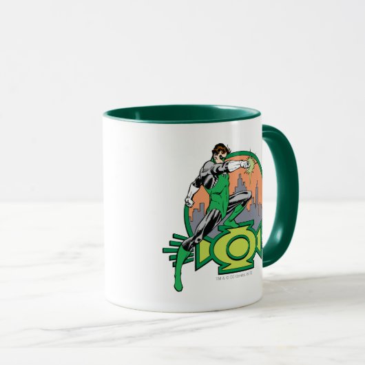 Green Lantern City Background en Logo Mok (Voorkant rechts)