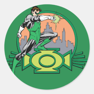 Green Lantern City Background en Logo Ronde Sticker