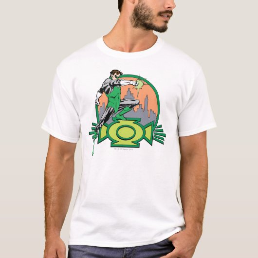 Green Lantern City Background en Logo T-shirt (Voorkant)