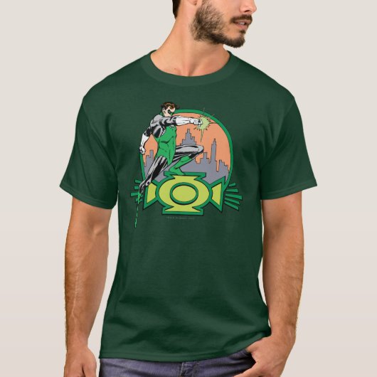 Green Lantern City Background en Logo T-shirt (Voorkant)