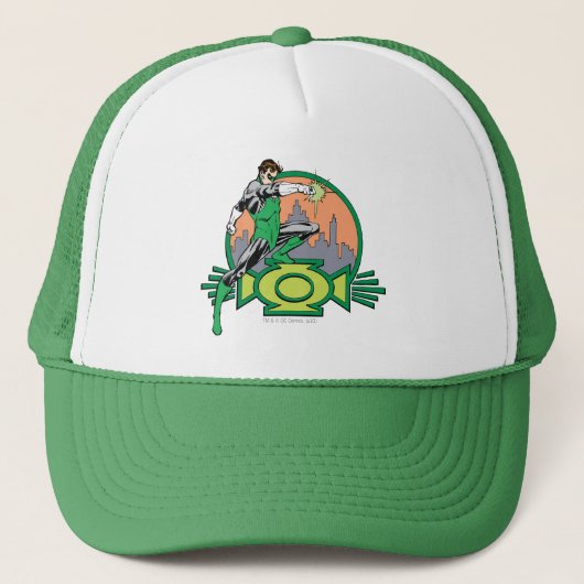 Green Lantern City Background en Logo Trucker Pet (Voorkant)