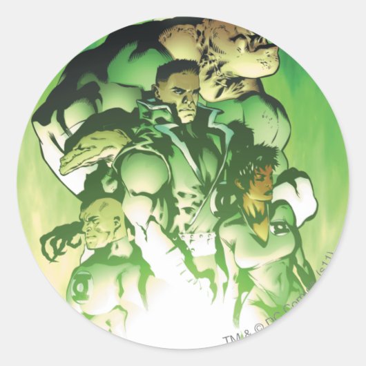 Green Lantern Corps Ronde Sticker (Voorkant)
