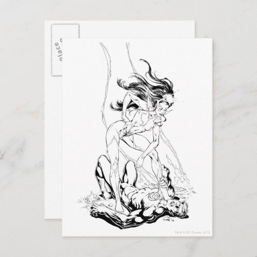 Green Lantern en Star Sapphire Briefkaart (Voorkant / Achterkant)