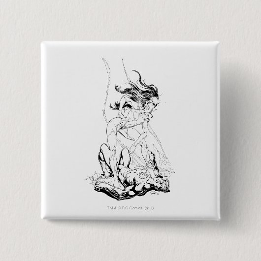 Green Lantern en Star Sapphire Vierkante Button 5,1 Cm (Voorkant)